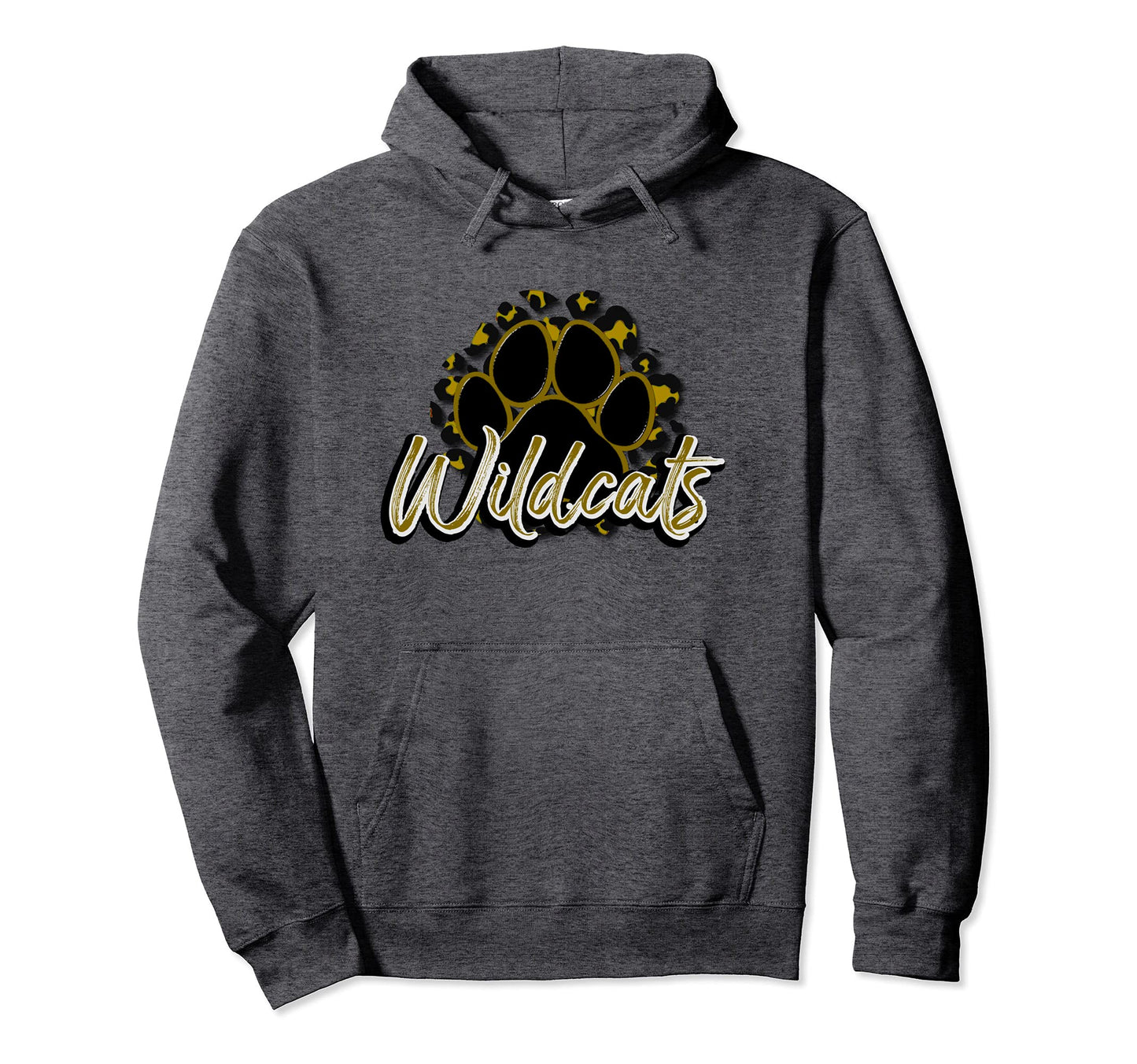 Wildcats Gold Black Cheetah School Sports Hoodie - Novelty Apparel Unisex - T-Shirt, Sweatshirt, Hoodie