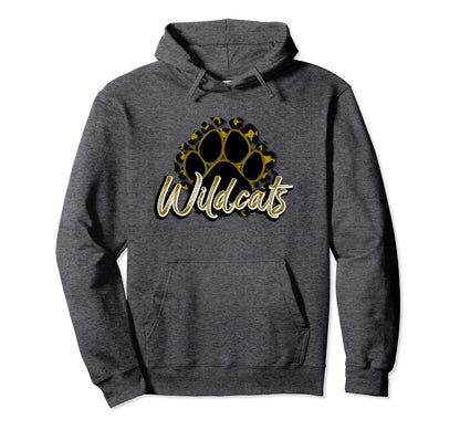 Wildcats Gold Black Cheetah School Sports Hoodie - Novelty Apparel Unisex - T-Shirt, Sweatshirt, Hoodie