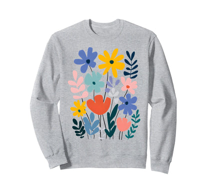 Boho Flowers Funny Floral Summer Sweatshirt - Trendy Graphic for Adults - T-Shirt, Sweatshirt, Hoodie