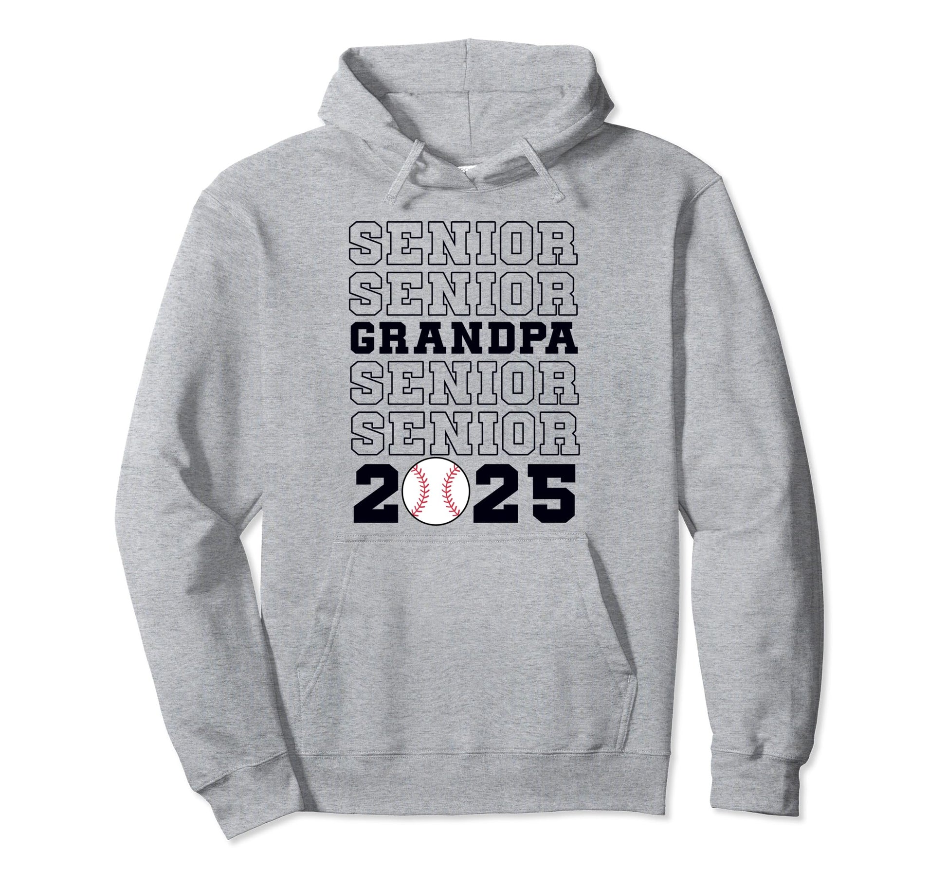 Class 2025 Baseball Grandpa Senior Hoodie - Graphic Print Unisex - T-Shirt, Sweatshirt, Hoodie