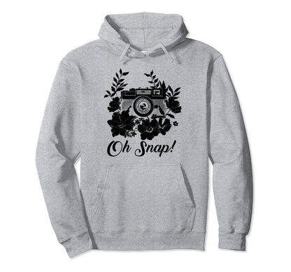 Photographer Oh Snap Funny Camera Hoodie - Unique Graphic for Adults - T-Shirt, Sweatshirt, Hoodie