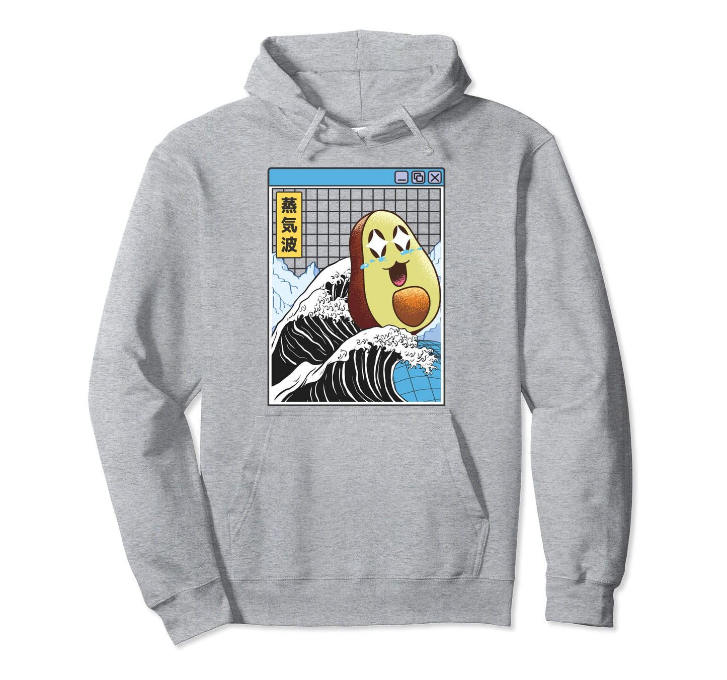 Happy Avocado Kanagawa Wave Digital Hoodie - Streetwear Style Men Women - T-Shirt, Sweatshirt, Hoodie