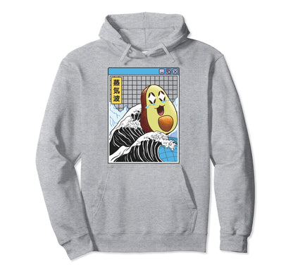 Happy Avocado Kanagawa Wave Digital Hoodie - Streetwear Style Men Women - T-Shirt, Sweatshirt, Hoodie
