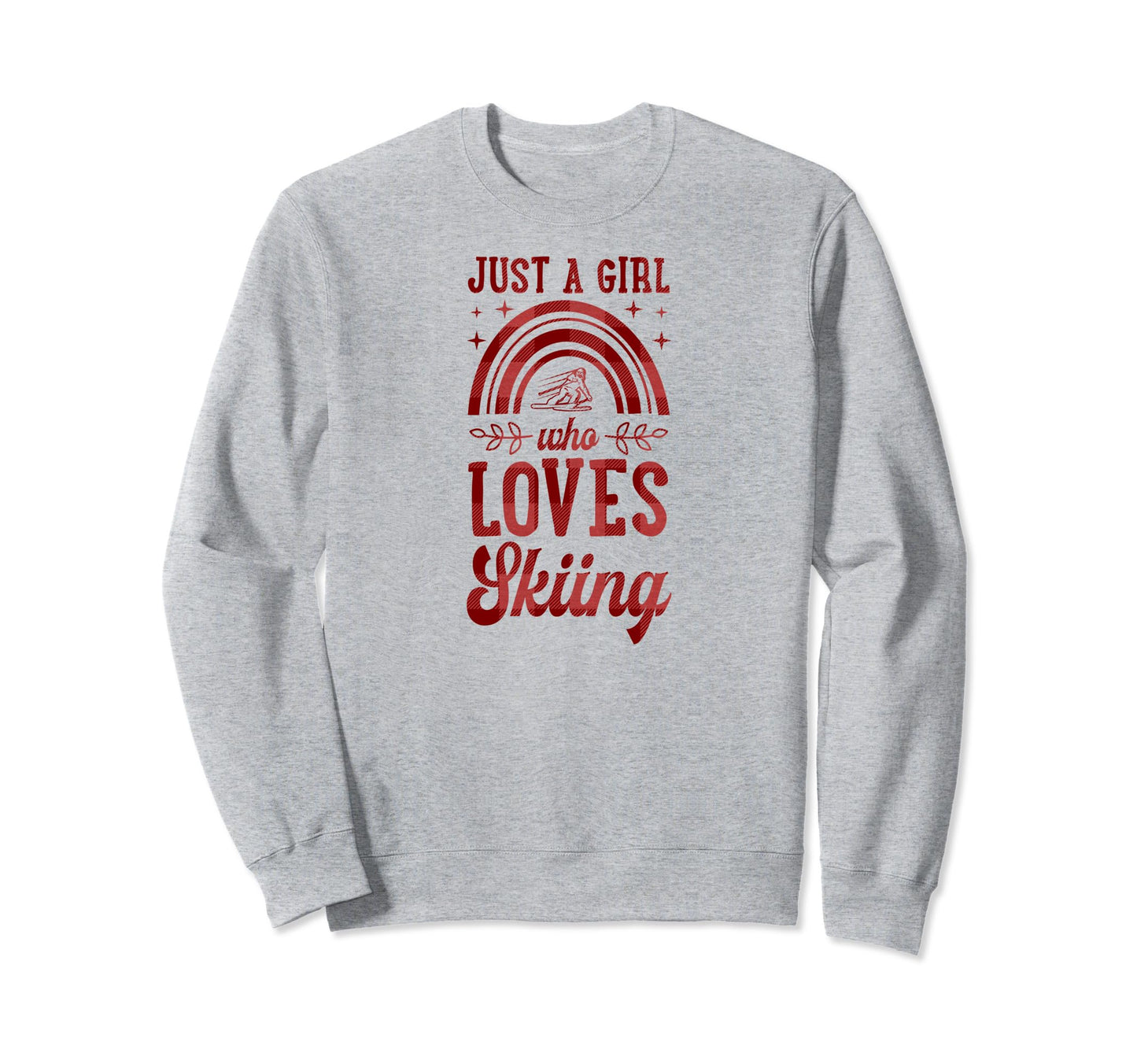 Just Who Loves Skiing Bohemian Sweatshirt - Minimalist Print for Adults - T-Shirt, Sweatshirt, Hoodie