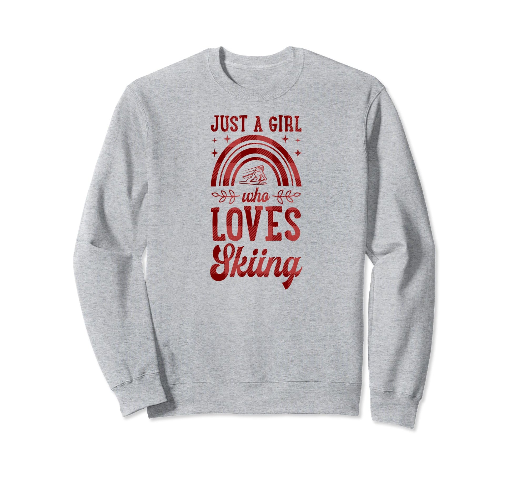 Just Who Loves Skiing Bohemian Sweatshirt - Minimalist Print for Adults - T-Shirt, Sweatshirt, Hoodie