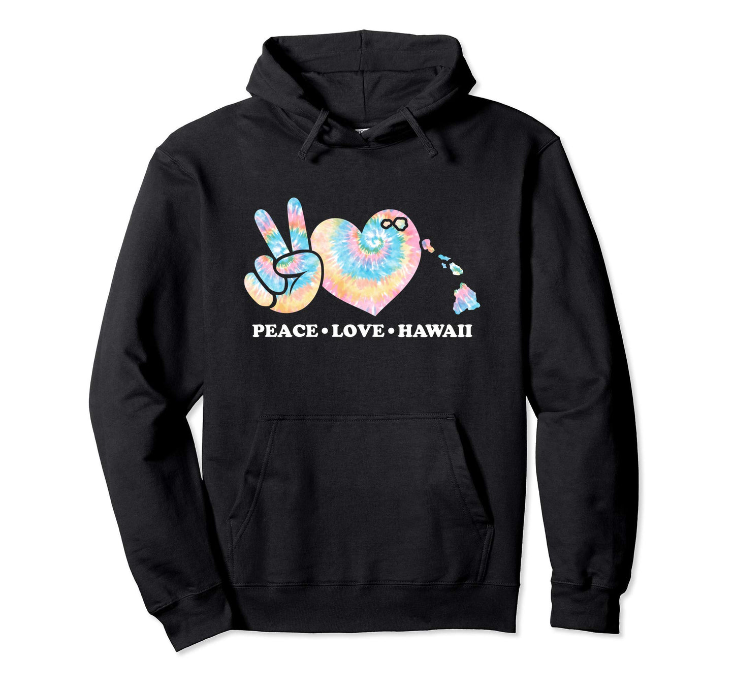 Peace Love Hawaii Hoodie - Unique Graphic Men Women - T-Shirt, Sweatshirt, Hoodie