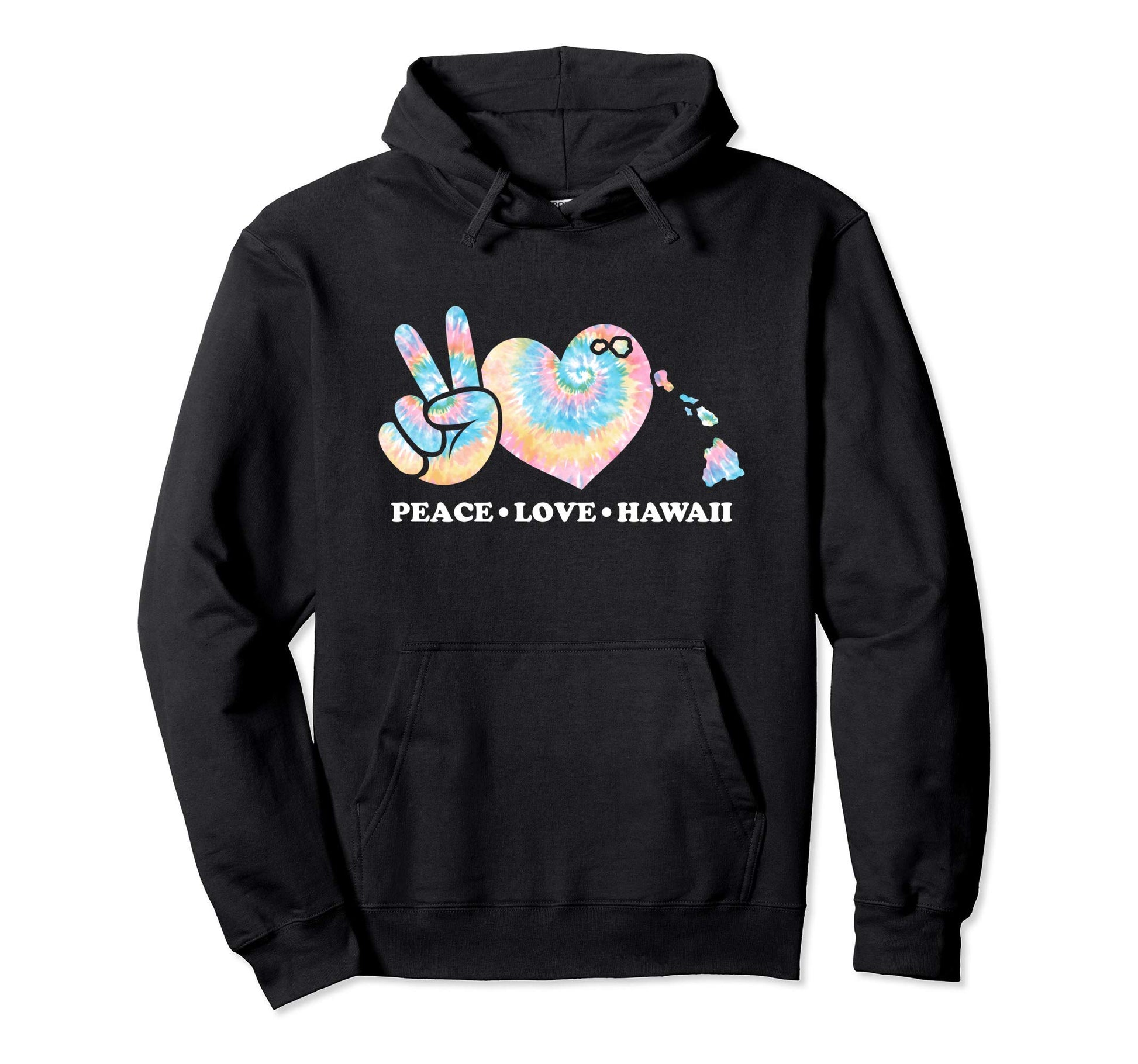 Peace Love Hawaii Hoodie - Unique Graphic Men Women - T-Shirt, Sweatshirt, Hoodie