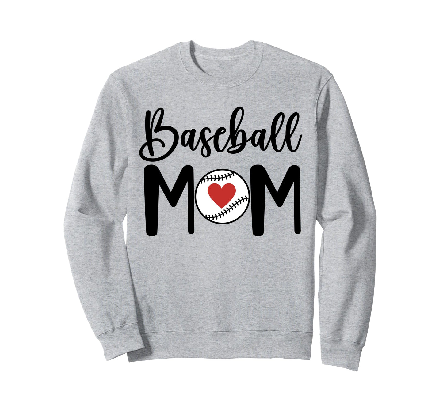 Baseball Mom Baseball Heart Game Day Sweatshirt - Trendy Graphic Unisex - T-Shirt, Sweatshirt, Hoodie