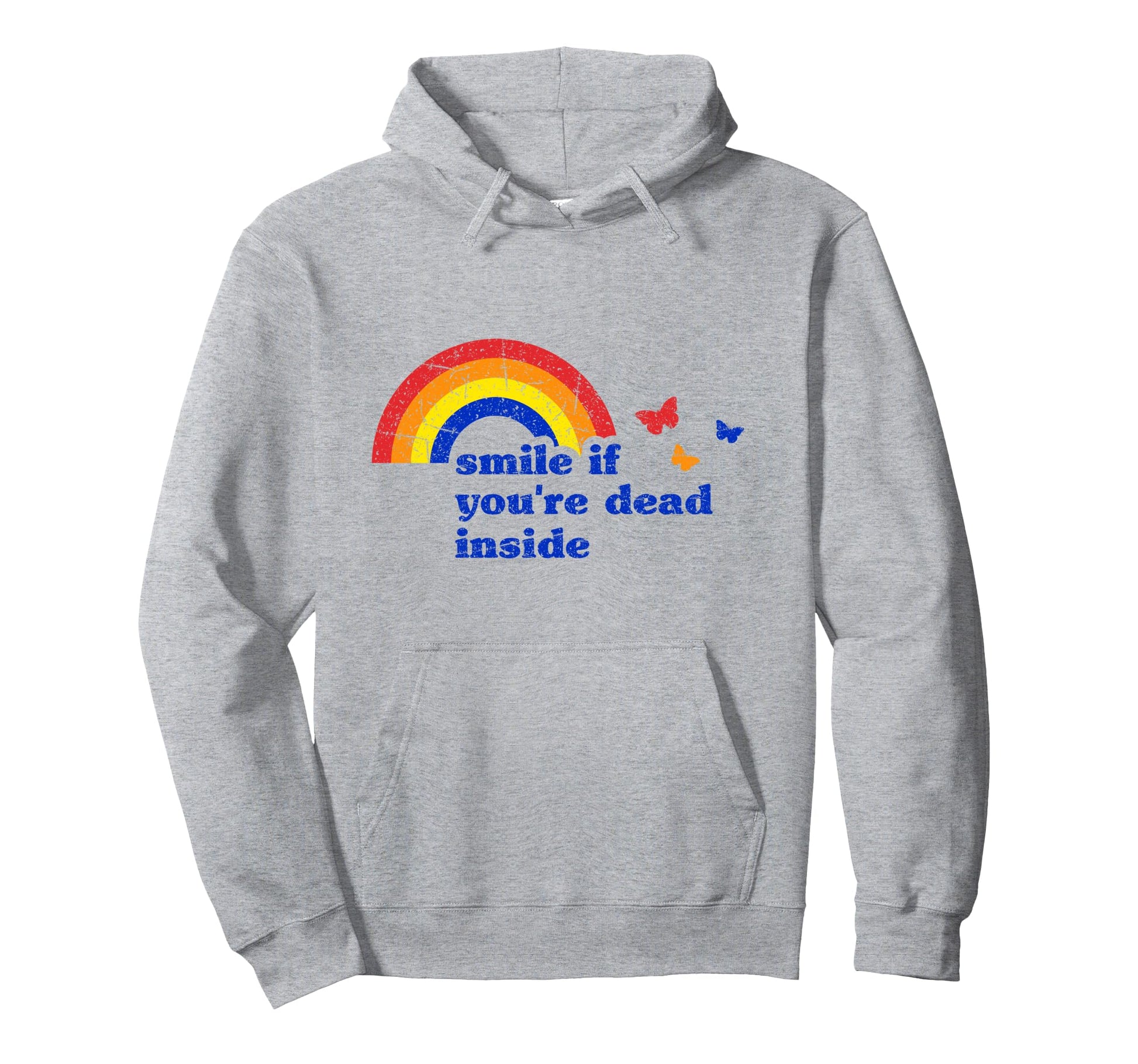 Smile If Youre Dead Inside Rainbow Hoodie - Custom Art Print for Adults - T-Shirt, Sweatshirt, Hoodie