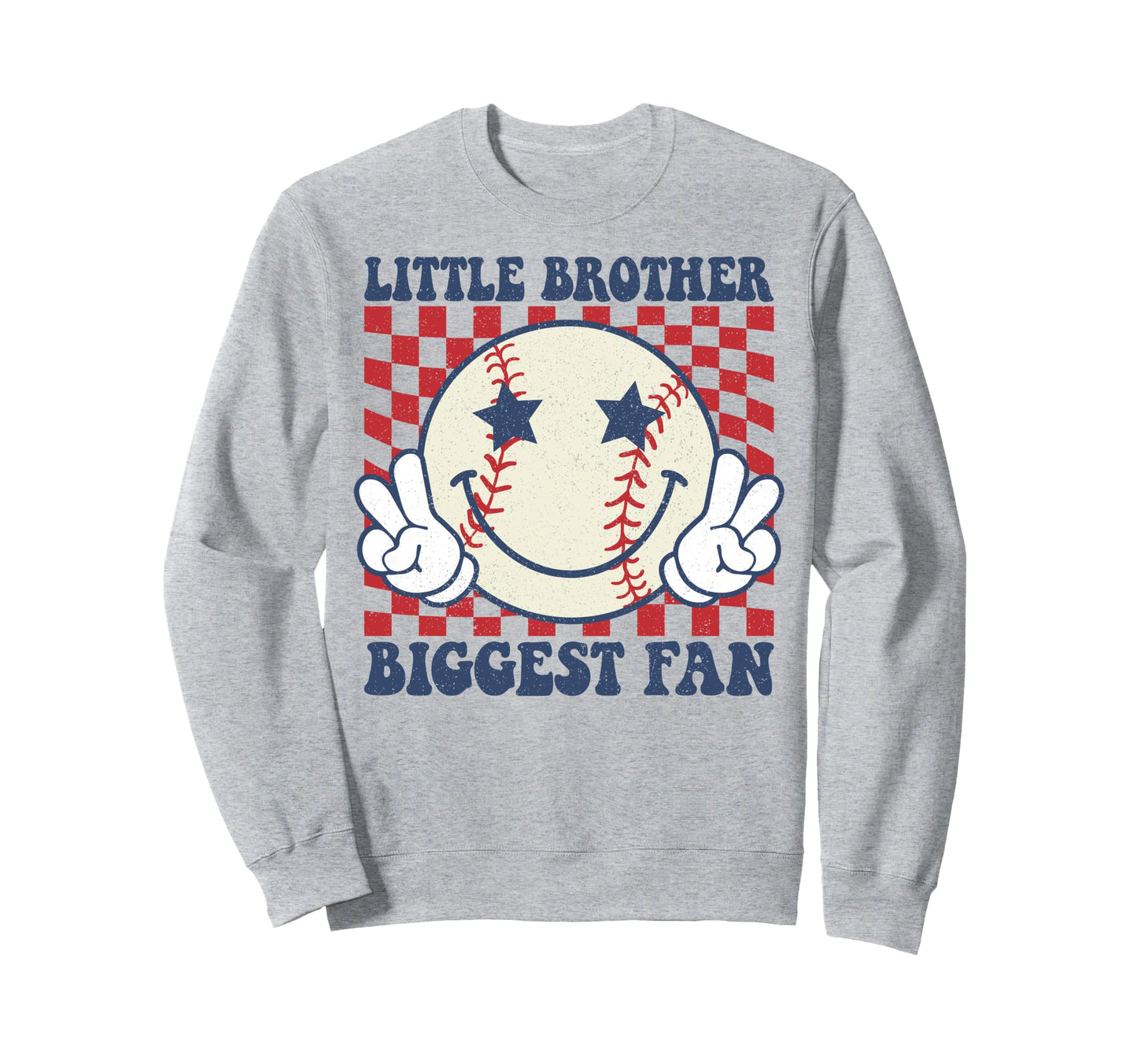 Little Brother Biggest Fan Baseball Sweatshirt - Graphic Print for Adults - T-Shirt, Sweatshirt, Hoodie