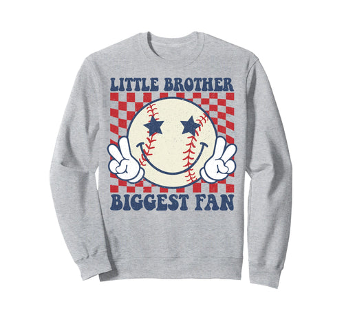 Little Brother Biggest Fan Baseball Sweatshirt - Graphic Print for Adults - T-Shirt, Sweatshirt, Hoodie