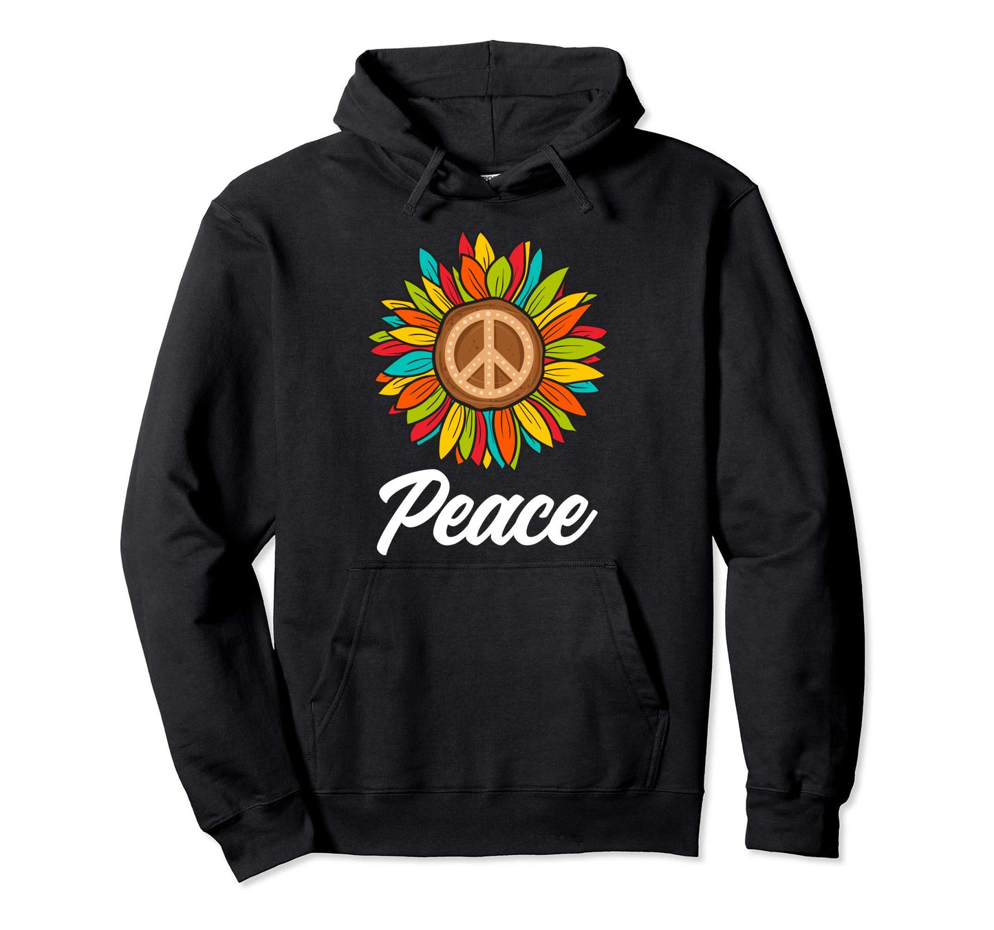 Sunflower Flower Peace Sign World Hoodie - Streetwear Style Men Women - T-Shirt, Sweatshirt, Hoodie