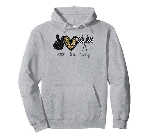 Peace Love Racing Hippie Hoodie - Unique Graphic for Adults - T-Shirt, Sweatshirt, Hoodie