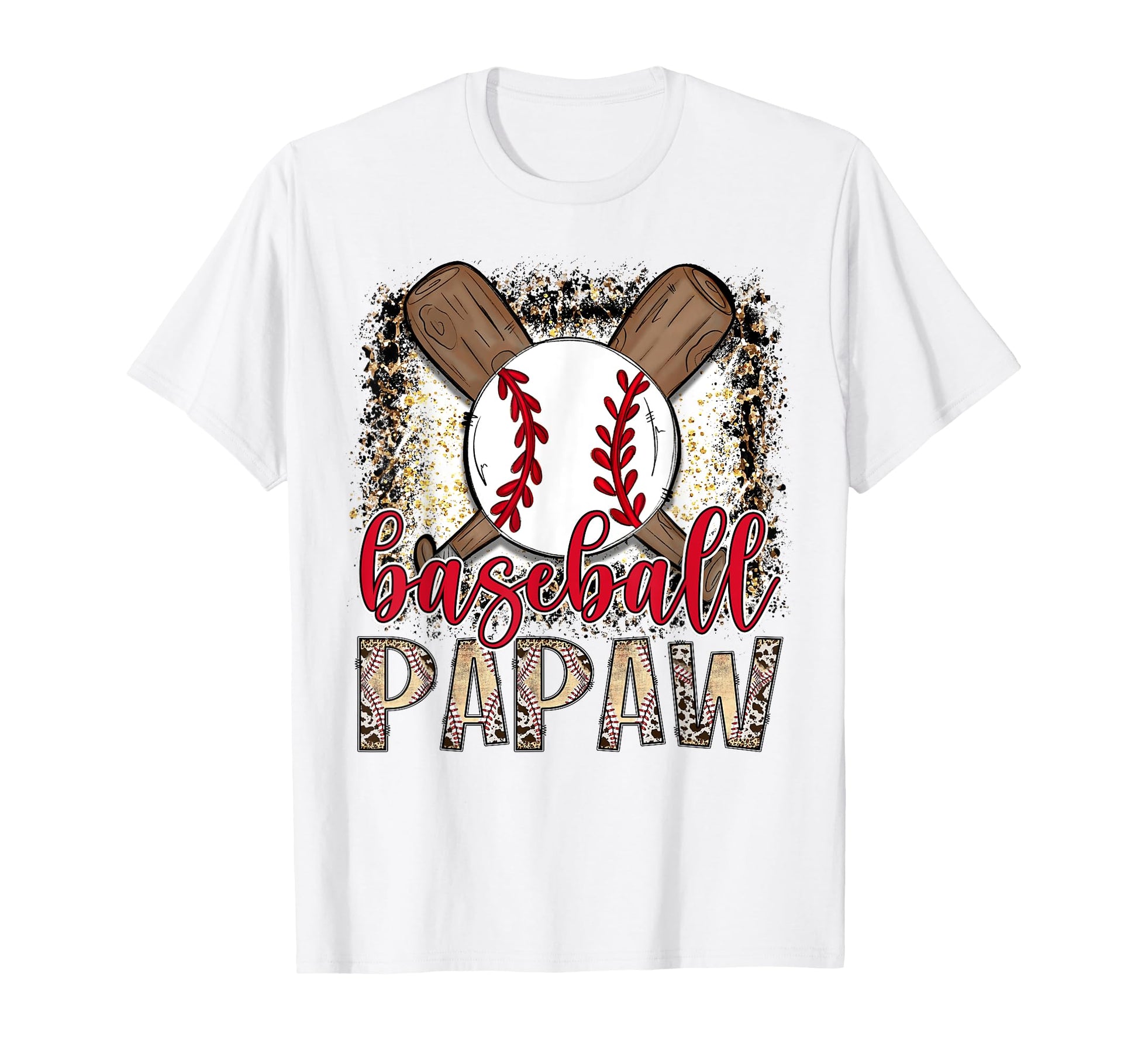 Baseball Papaw Leopard Proud Ball T-Shirt - Streetwear Style Men Women - T-Shirt, Sweatshirt, Hoodie