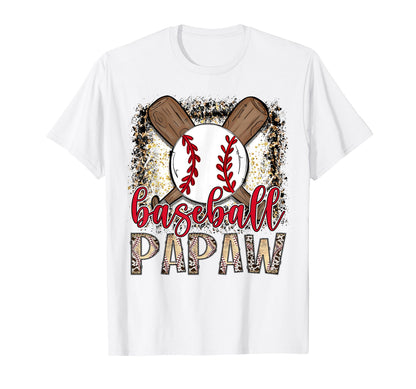 Baseball Papaw Leopard Proud Ball T-Shirt - Streetwear Style Men Women - T-Shirt, Sweatshirt, Hoodie