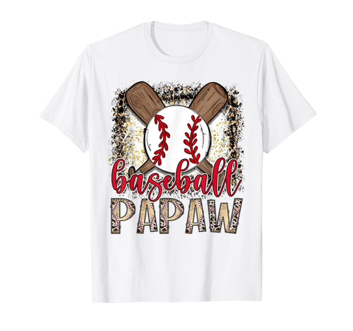 Baseball Papaw Leopard Proud Ball T-Shirt - Streetwear Style Men Women - T-Shirt, Sweatshirt, Hoodie