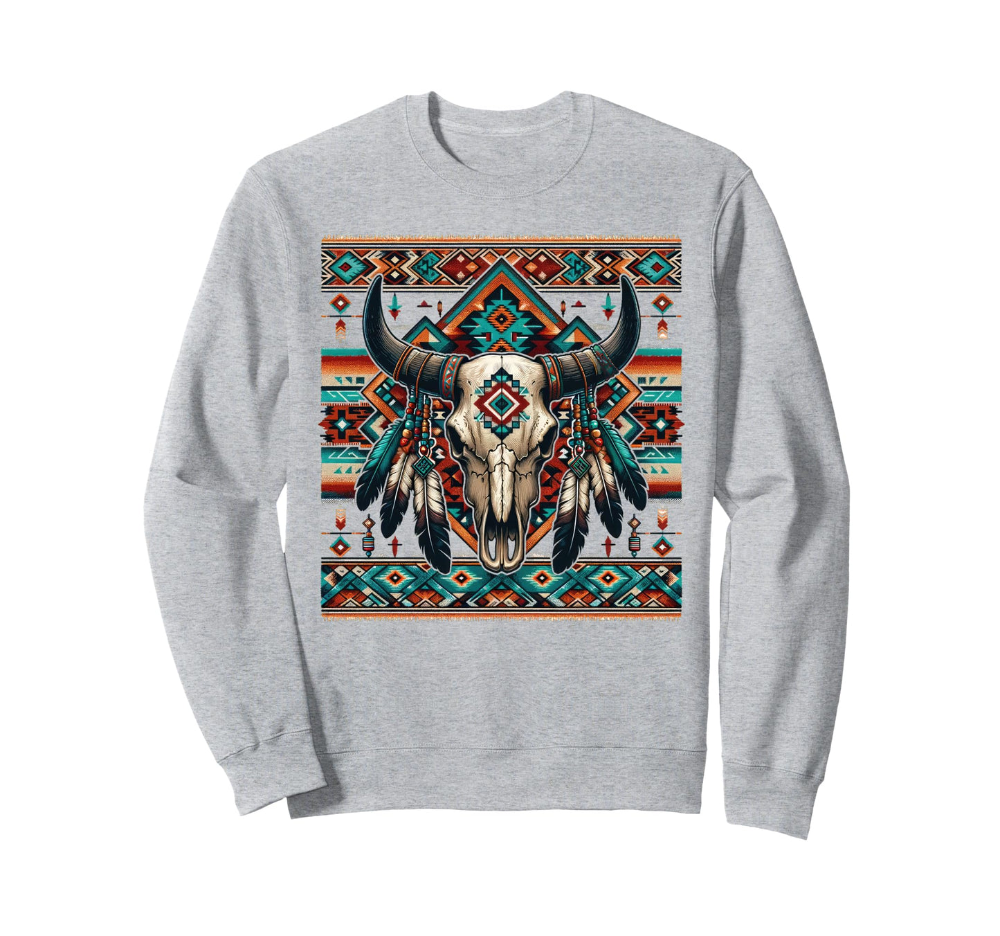 Western Boho Aztec Pattern Sweatshirt - Fun Novelty Design Men Women - T-Shirt, Sweatshirt, Hoodie