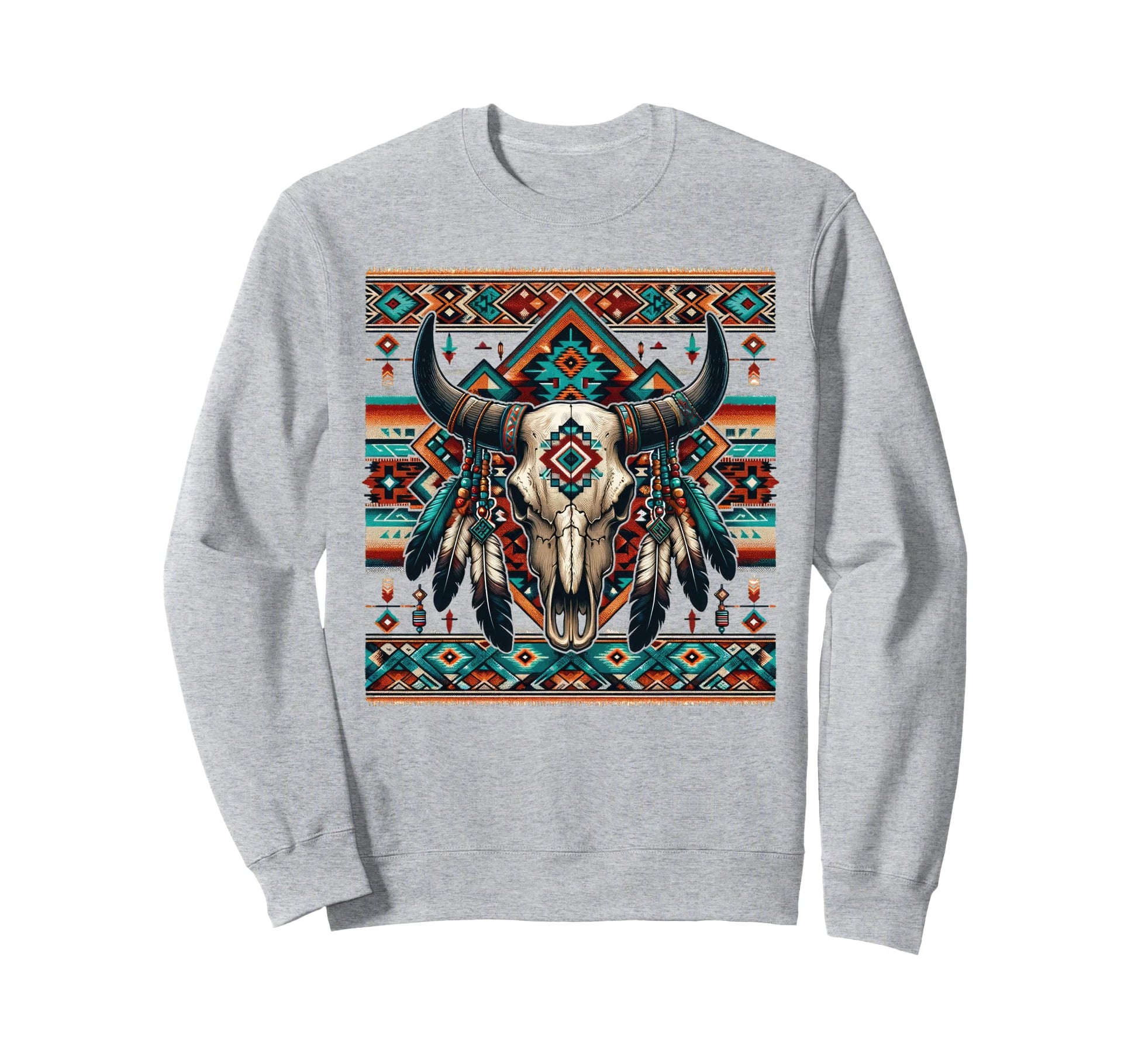 Western Boho Aztec Pattern Sweatshirt - Fun Novelty Design Men Women - T-Shirt, Sweatshirt, Hoodie