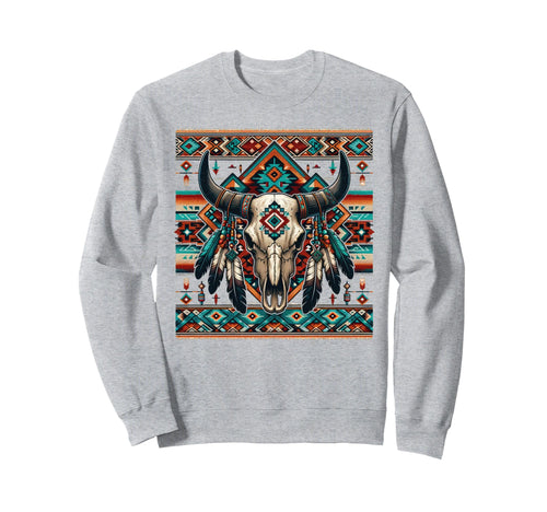 Western Boho Aztec Pattern Sweatshirt - Fun Novelty Design Men Women - T-Shirt, Sweatshirt, Hoodie