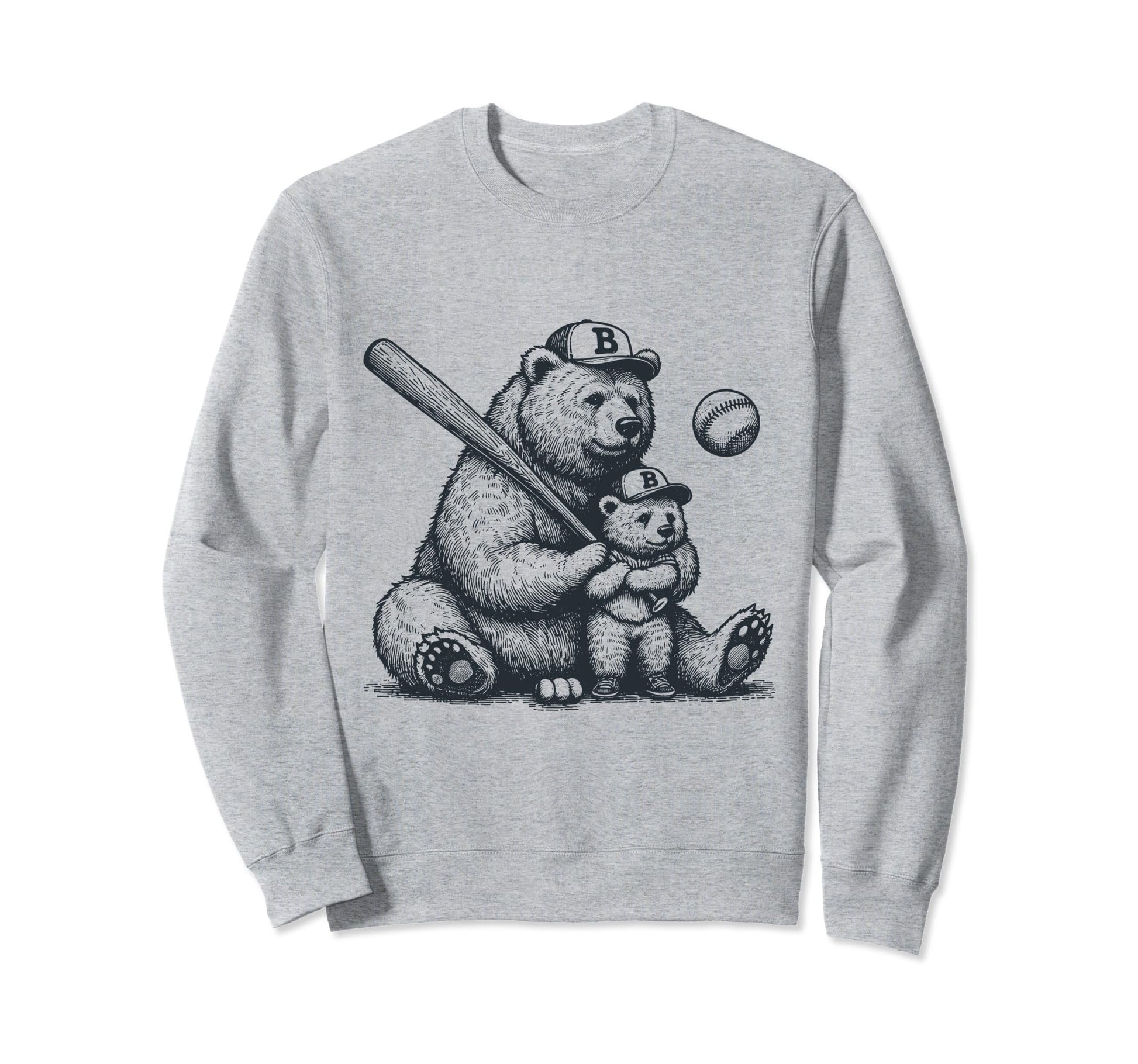 Mom Funny Baseball Bear Mom N Son Son Sweatshirt - Graphic Print Unisex - T-Shirt, Sweatshirt, Hoodie