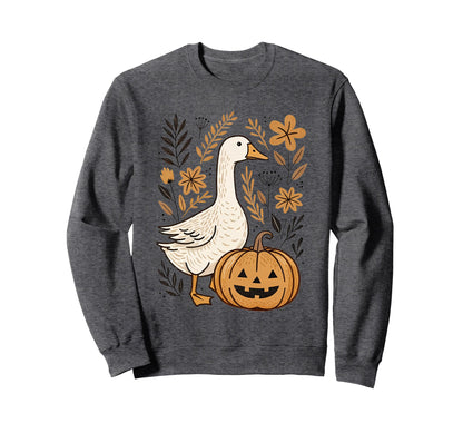 Spooky Goose Boho Floral Sweatshirt - Minimalist Print Men Women - T-Shirt, Sweatshirt, Hoodie