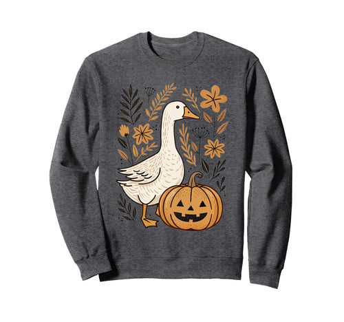 Spooky Goose Boho Floral Sweatshirt - Minimalist Print Men Women - T-Shirt, Sweatshirt, Hoodie