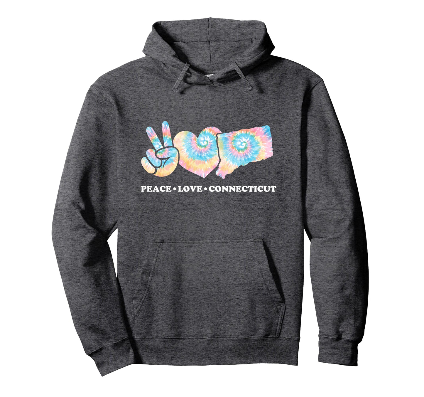 Peace Love And Connecticut Hoodie - Streetwear Style Unisex - T-Shirt, Sweatshirt, Hoodie