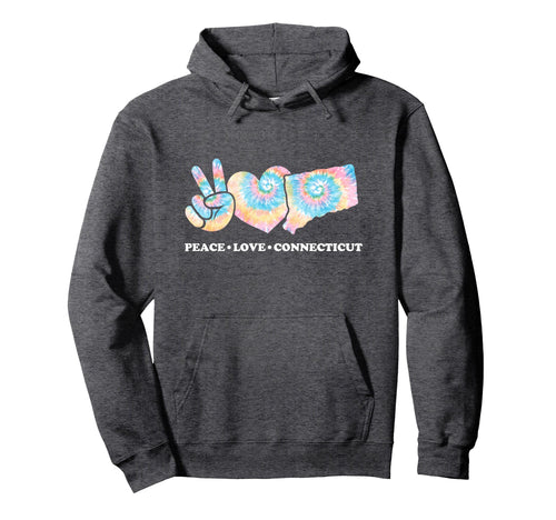 Peace Love And Connecticut Hoodie - Streetwear Style Unisex - T-Shirt, Sweatshirt, Hoodie