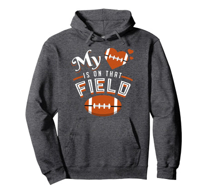My Heart Is That Field Football Funny Hoodie - Minimalist Print Unisex - T-Shirt, Sweatshirt, Hoodie