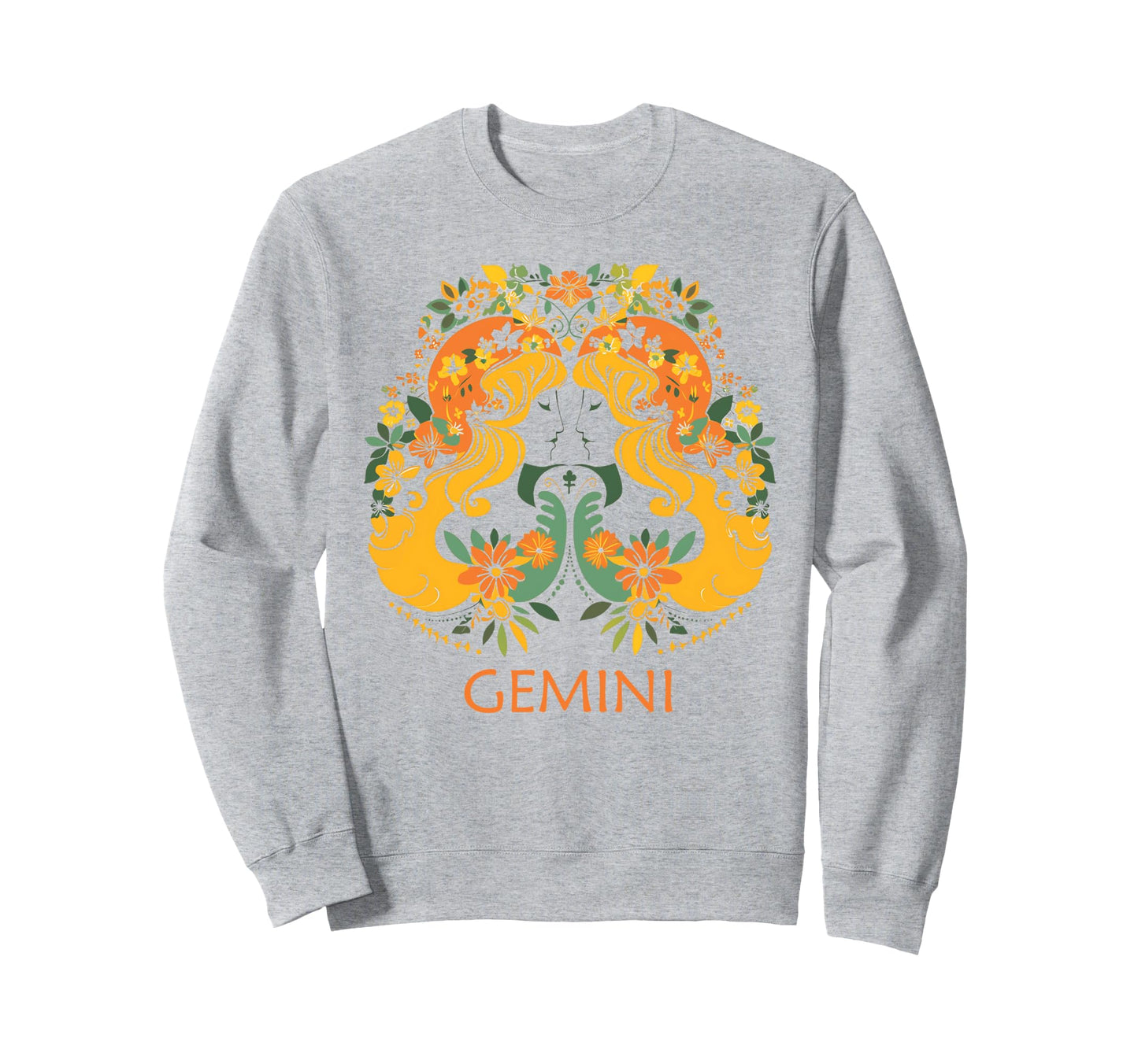 Boho Gemini Zodiac Floral Astrological Sweatshirt - Unique Graphic Unisex - T-Shirt, Sweatshirt, Hoodie