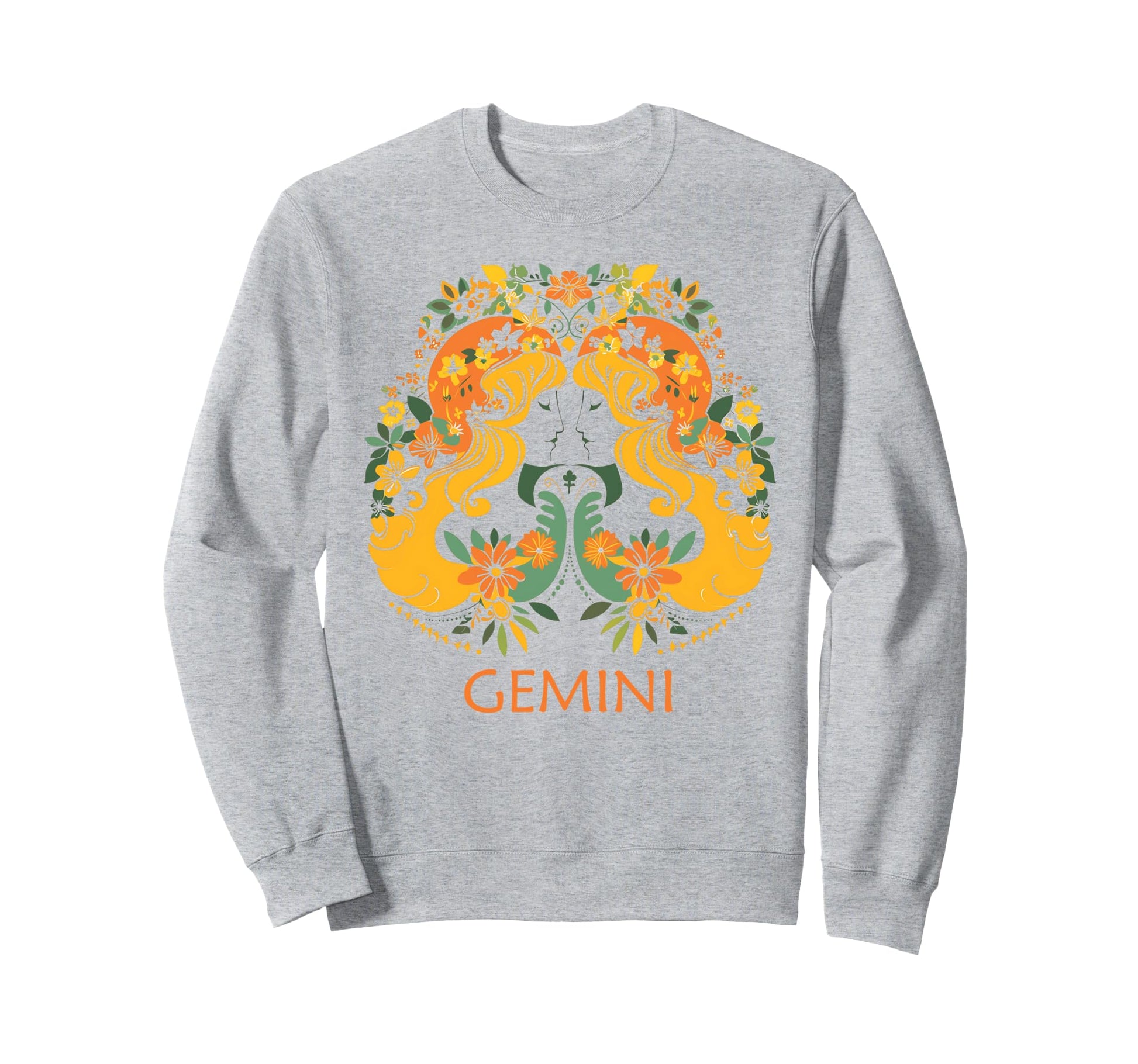 Boho Gemini Zodiac Floral Astrological Sweatshirt - Unique Graphic Unisex - T-Shirt, Sweatshirt, Hoodie