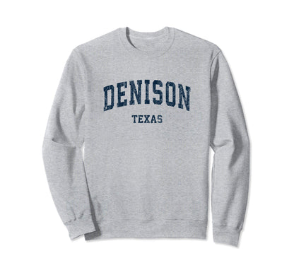 Denison Texas Tx Varsity Sports Navy Sweatshirt - Novelty Apparel Unisex - T-Shirt, Sweatshirt, Hoodie