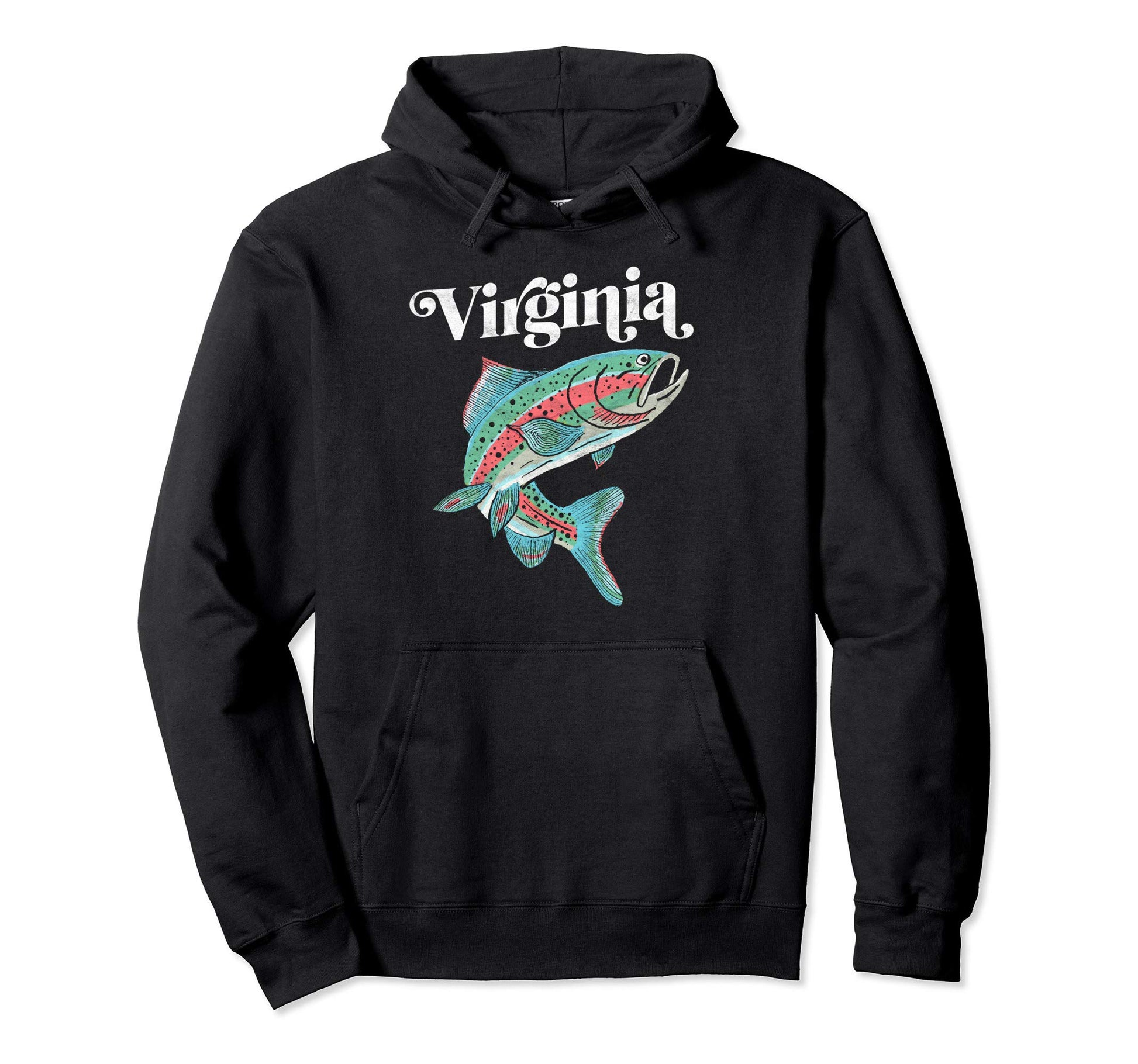 Virginia Rainbow Trout Fishing Hoodie - Trendy Graphic for Adults - T-Shirt, Sweatshirt, Hoodie