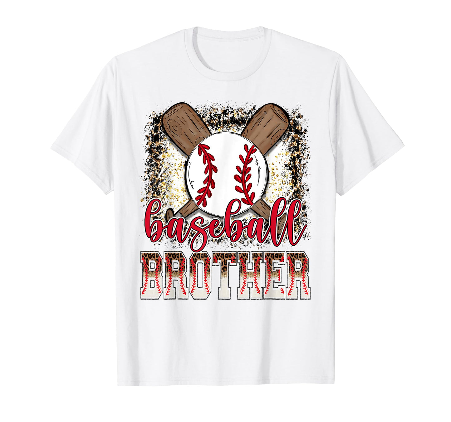 Baseball Brother Leopard Proud T-Shirt - Fun Novelty Design for Adults - T-Shirt, Sweatshirt, Hoodie