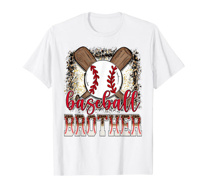 Baseball Brother Leopard Proud T-Shirt - Fun Novelty Design for Adults - T-Shirt, Sweatshirt, Hoodie