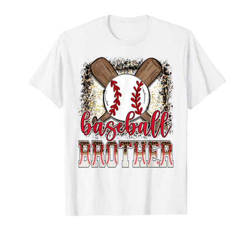 Baseball Brother Leopard Proud T-Shirt - Fun Novelty Design for Adults - T-Shirt, Sweatshirt, Hoodie