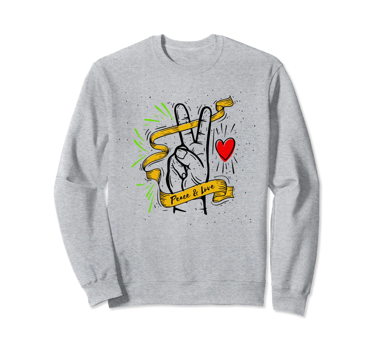 Peace Love Hand Sign Peace Love Hand Sweatshirt - Custom Art Print Unisex - T-Shirt, Sweatshirt, Hoodie