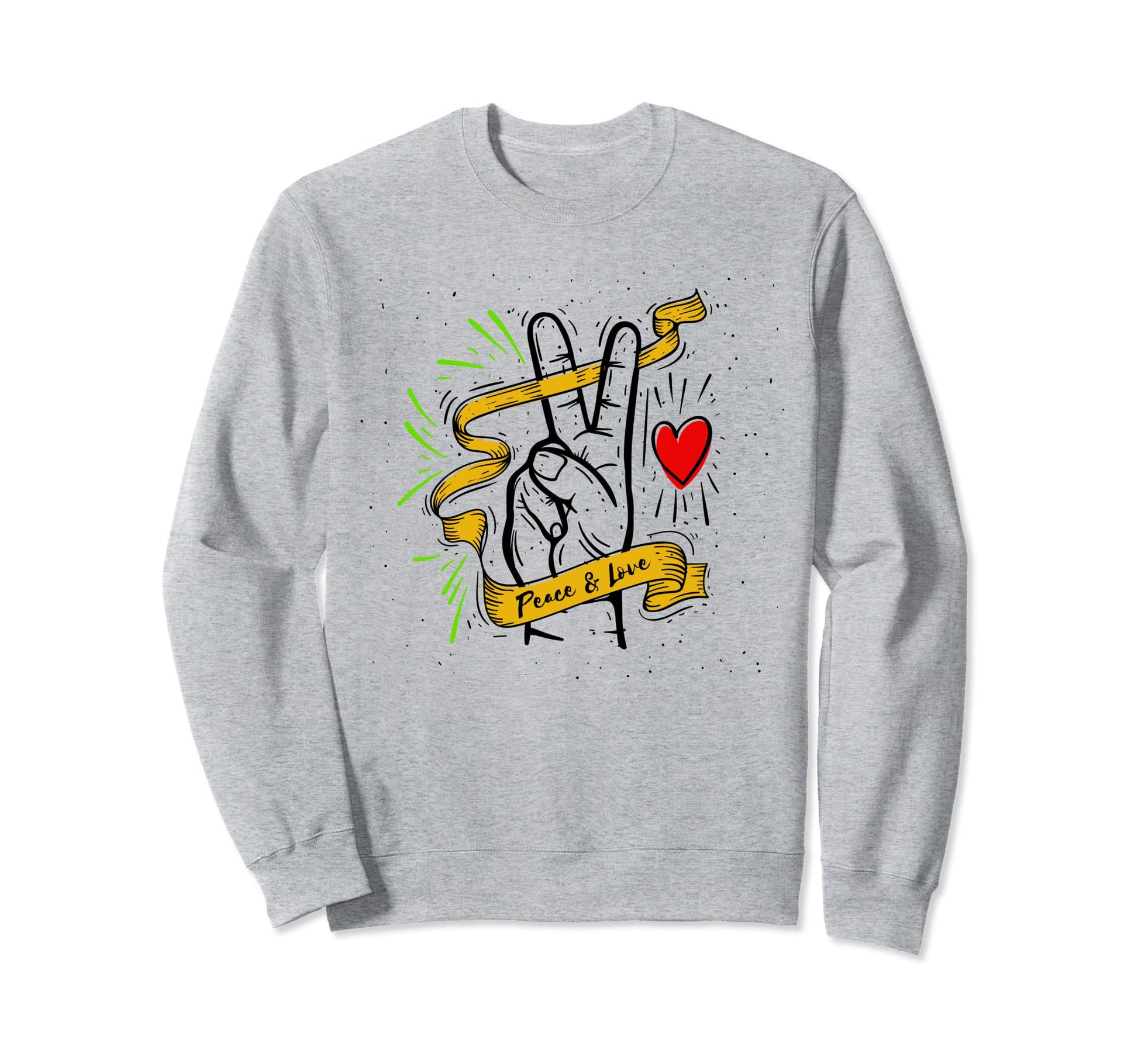 Peace Love Hand Sign Peace Love Hand Sweatshirt - Custom Art Print Unisex - T-Shirt, Sweatshirt, Hoodie