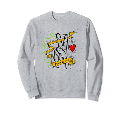 Peace Love Hand Sign Peace Love Hand Sweatshirt - Custom Art Print Unisex - T-Shirt, Sweatshirt, Hoodie