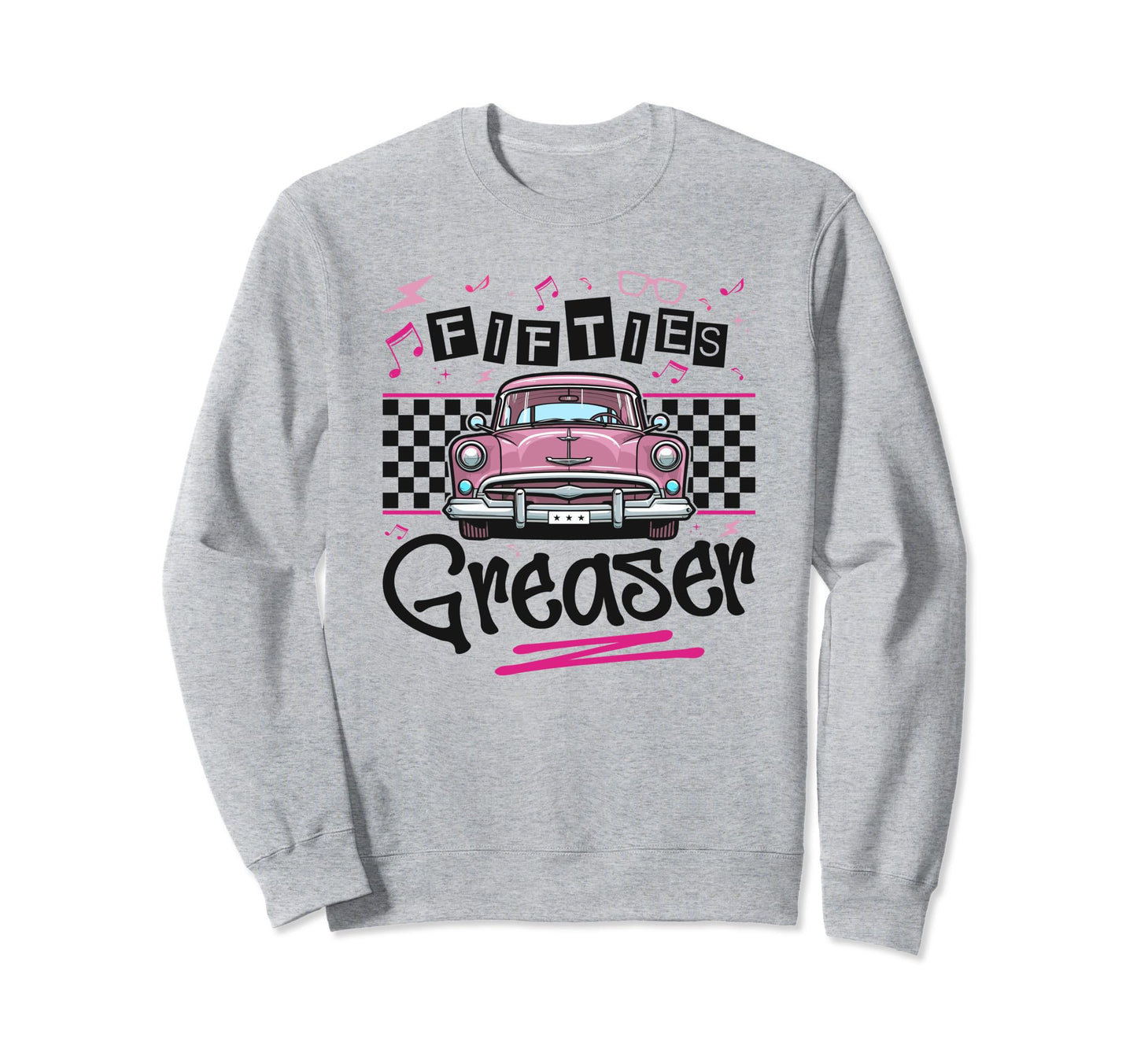 Fifties Greaser Car Vibes Sweatshirt - Minimalist Print Men Women - T-Shirt, Sweatshirt, Hoodie