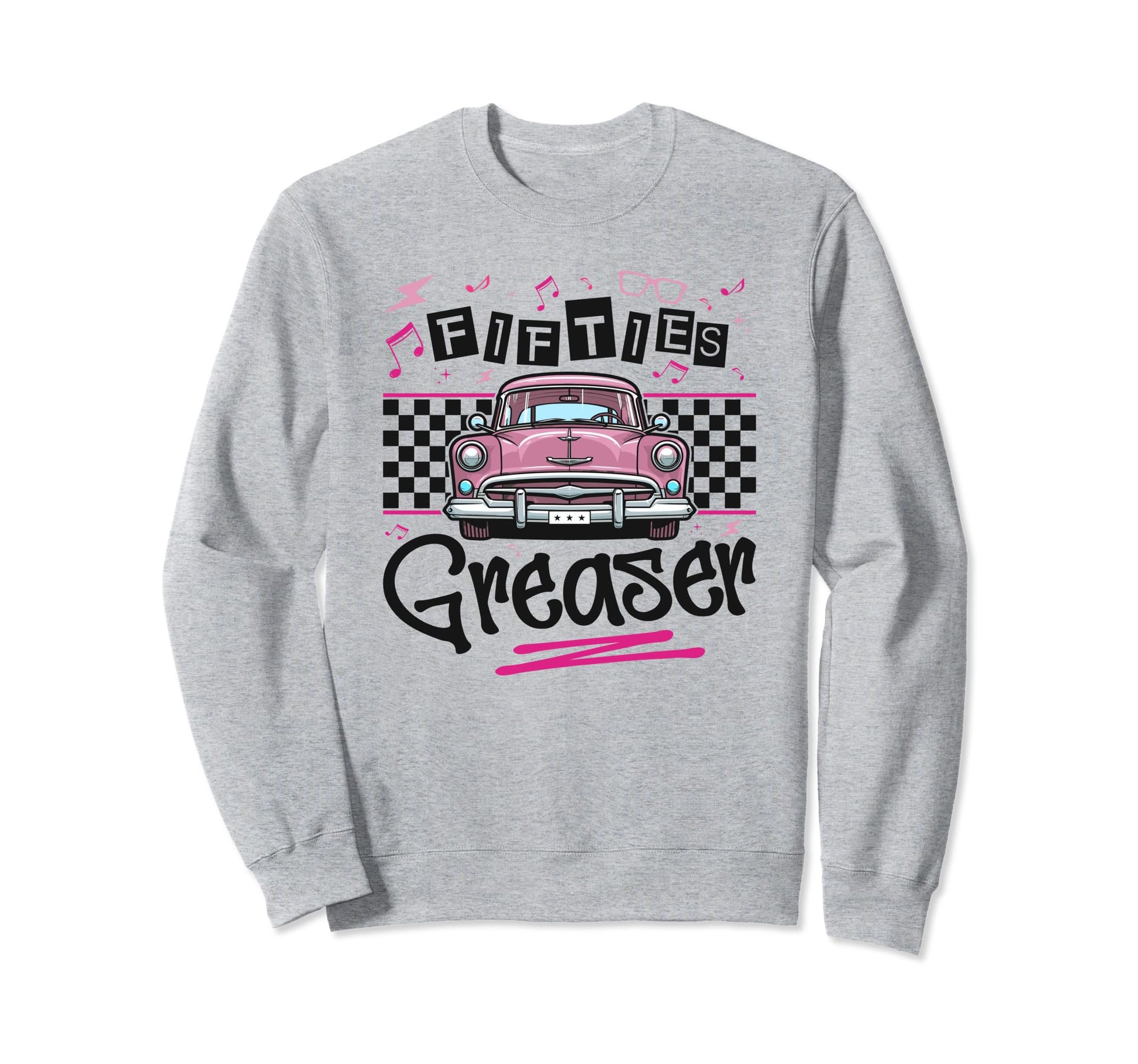 Fifties Greaser Car Vibes Sweatshirt - Minimalist Print Men Women - T-Shirt, Sweatshirt, Hoodie