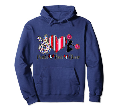 Peace Love Cheer Peace Love Cheer Red Hoodie - Custom Art Print for Adults - T-Shirt, Sweatshirt, Hoodie