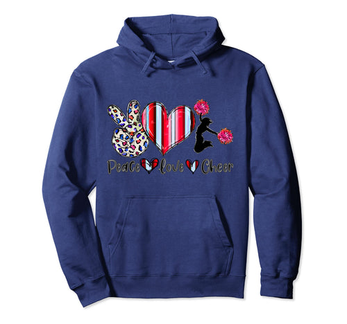 Peace Love Cheer Peace Love Cheer Red Hoodie - Custom Art Print for Adults - T-Shirt, Sweatshirt, Hoodie