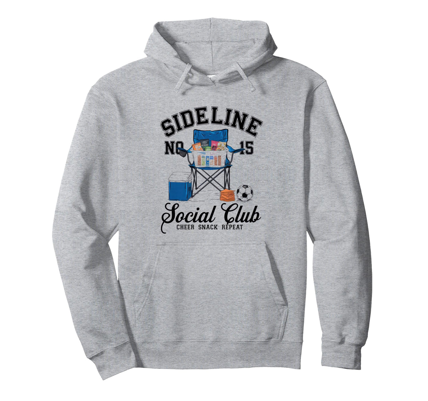 Sideline Social Club Soccer Mom Hoodie - Fun Novelty Design for Adults - T-Shirt, Sweatshirt, Hoodie
