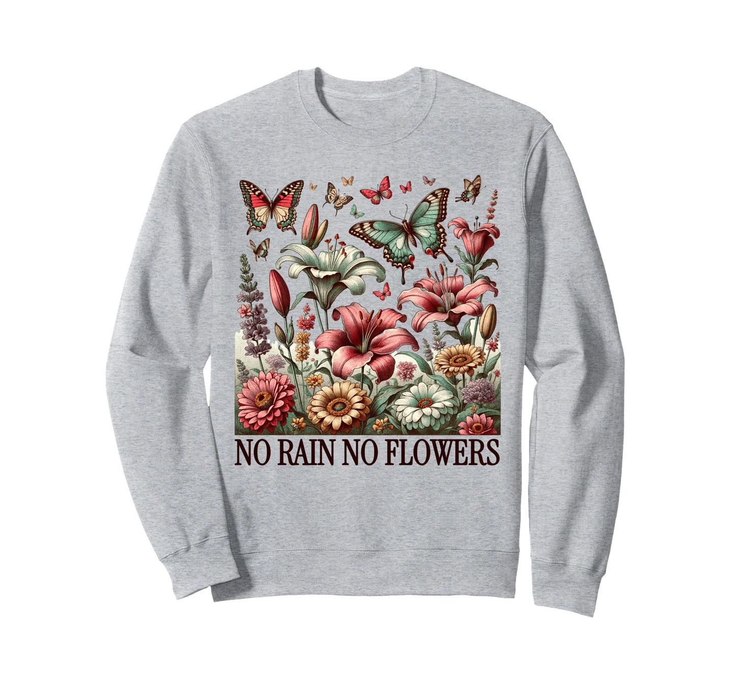 Flowers Womens Spring Tops Butterfly Sweatshirt - Aesthetic Graphic Unisex - T-Shirt, Sweatshirt, Hoodie