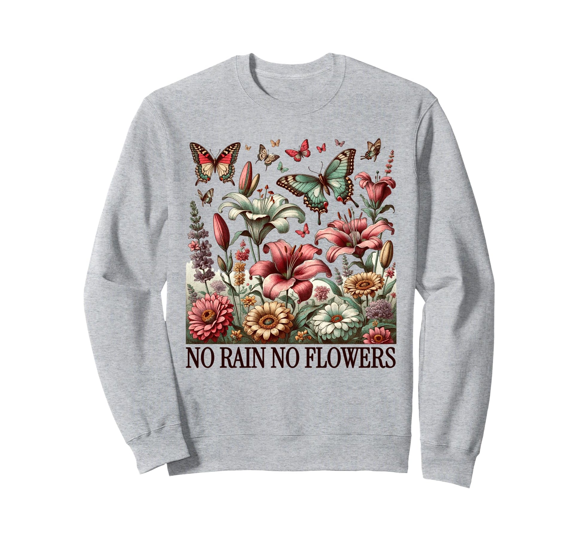 Flowers Womens Spring Tops Butterfly Sweatshirt - Aesthetic Graphic Unisex - T-Shirt, Sweatshirt, Hoodie