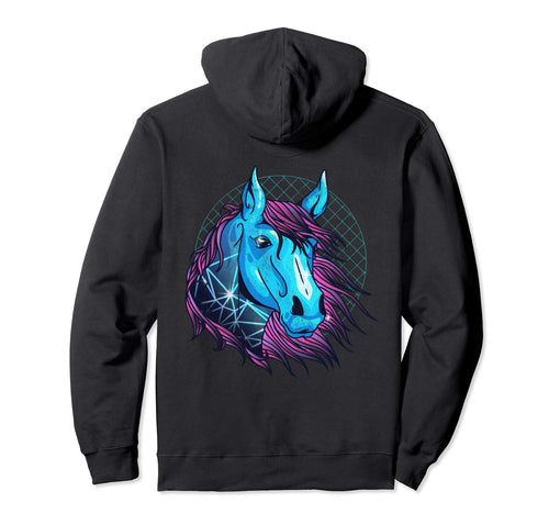 Horse Face Vaporwave Aesthetic Art Hoodie - Novelty Apparel Men Women - T-Shirt, Sweatshirt, Hoodie