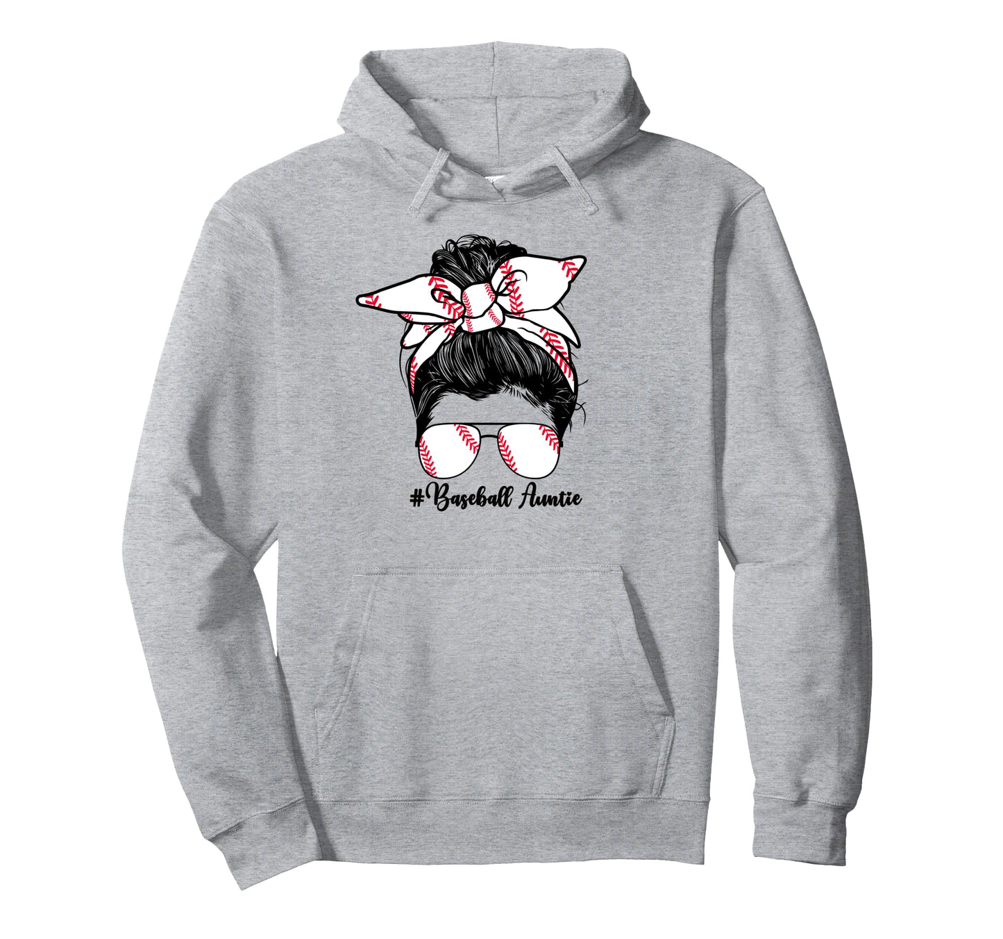 Auntie Baseball Player Aunt Hoodie - Fun Novelty Design for Adults - T-Shirt, Sweatshirt, Hoodie