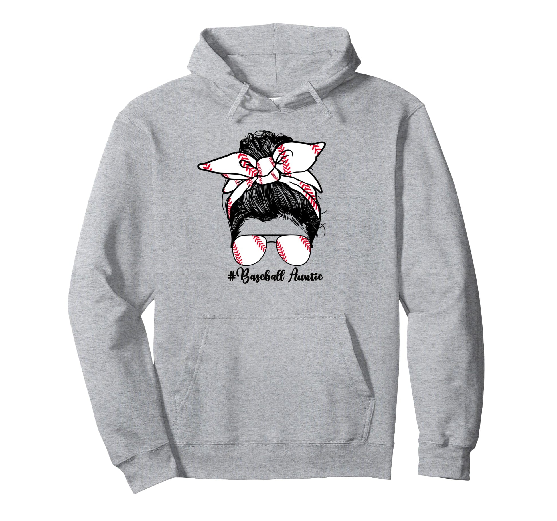 Auntie Baseball Player Aunt Hoodie - Fun Novelty Design for Adults - T-Shirt, Sweatshirt, Hoodie