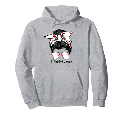 Auntie Baseball Player Aunt Hoodie - Fun Novelty Design for Adults - T-Shirt, Sweatshirt, Hoodie